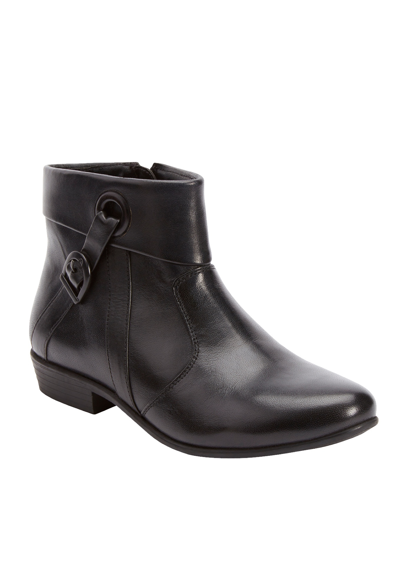 Comfortview Women's The Terri Leather Bootie (Wide Widths