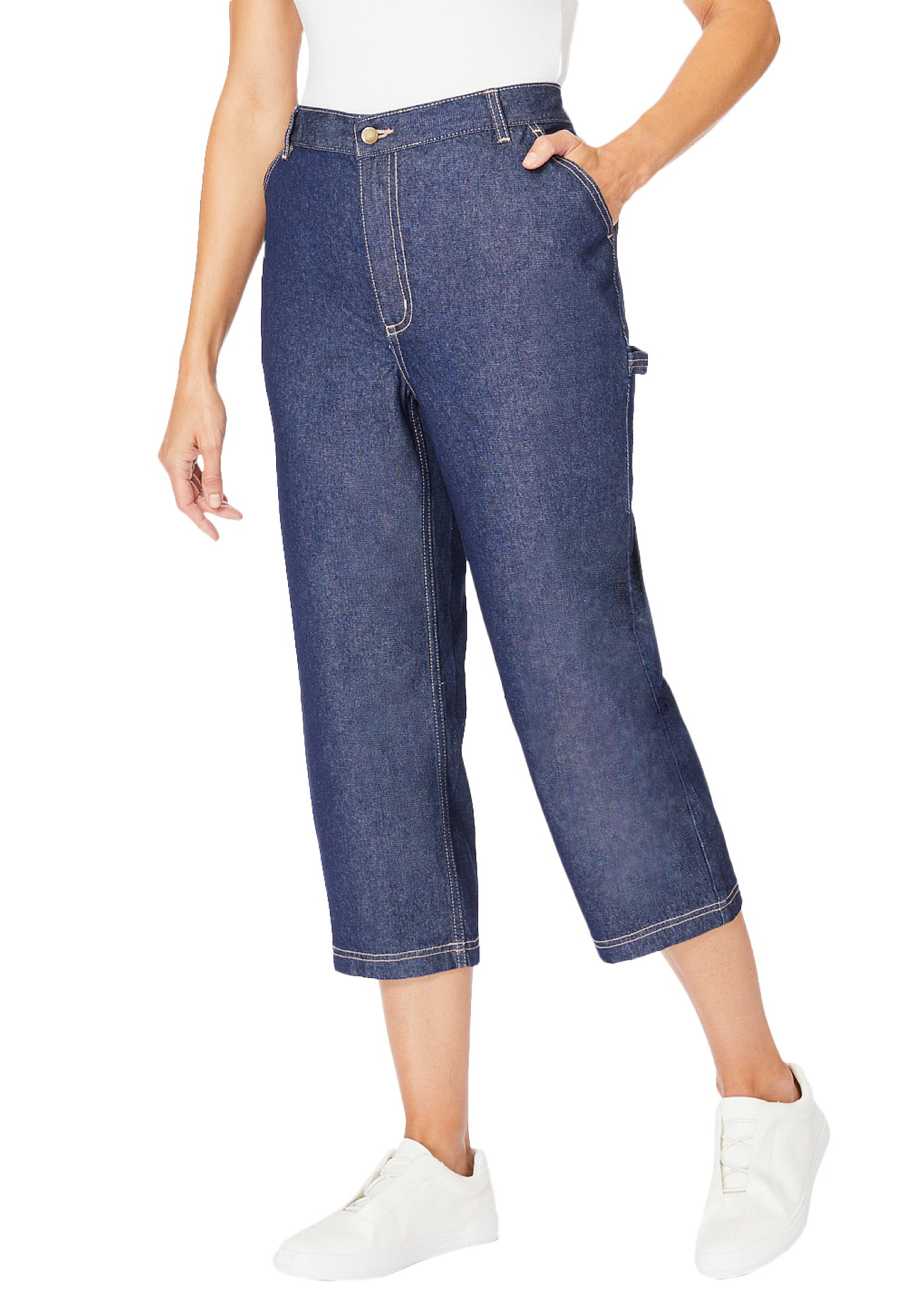 Woman Within Plus Size Carpenter Denim Capri - Picture 6 of 18