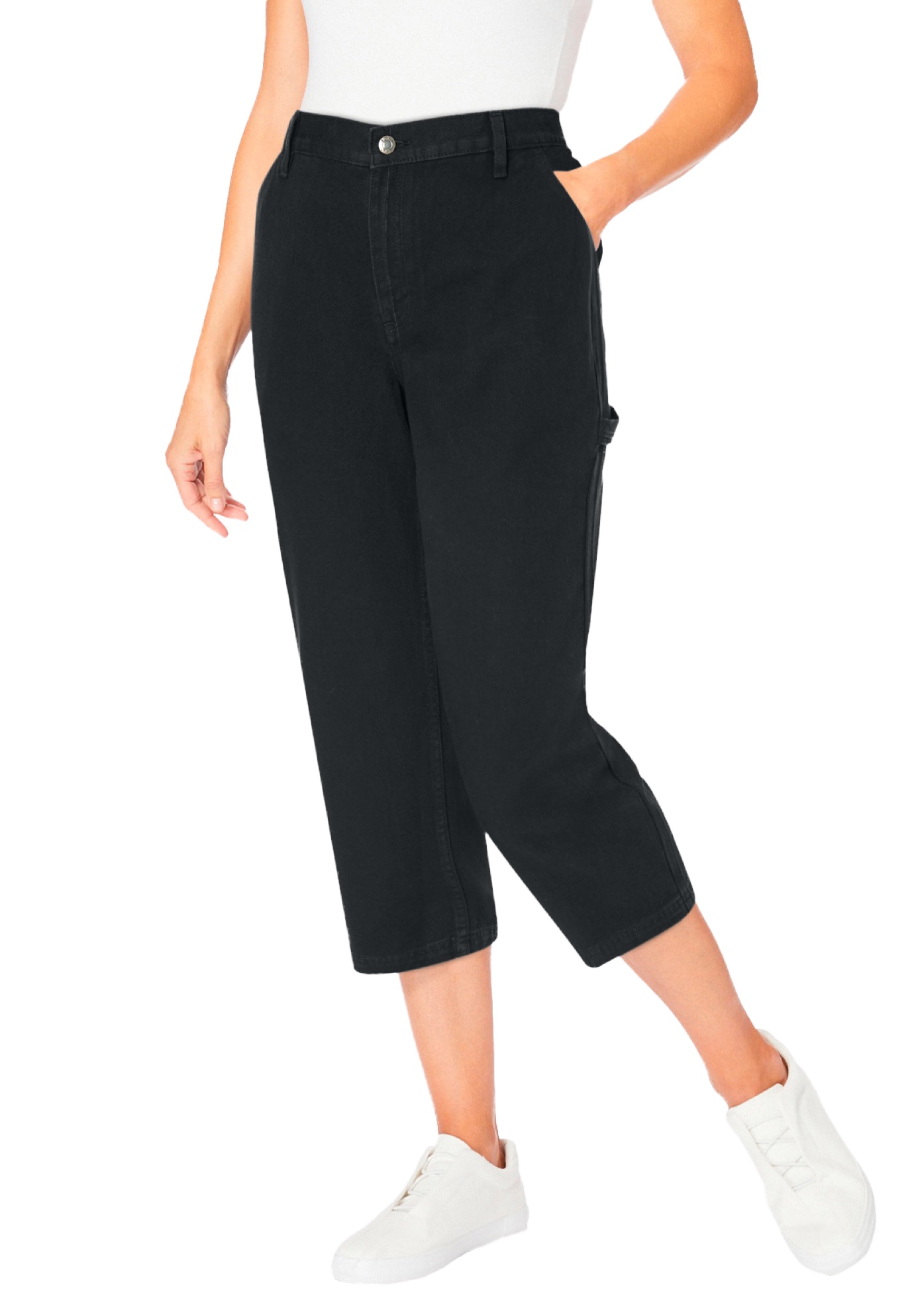 Woman Within Plus Size Carpenter Denim Capri - Picture 5 of 18