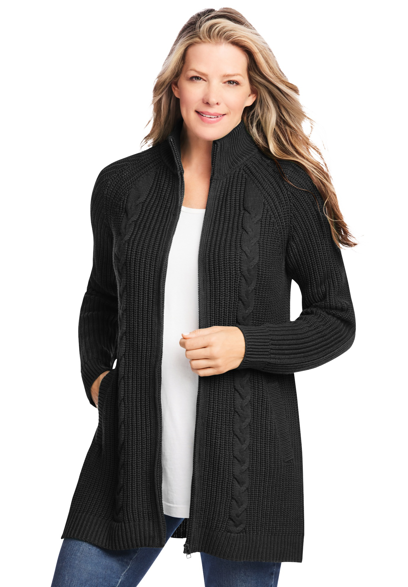 zip front cardigan plus size