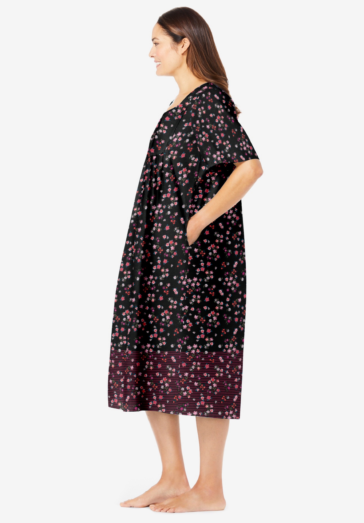 Only Necessities Plus Size Mixed Print Short Lounger - Picture 12 of 45