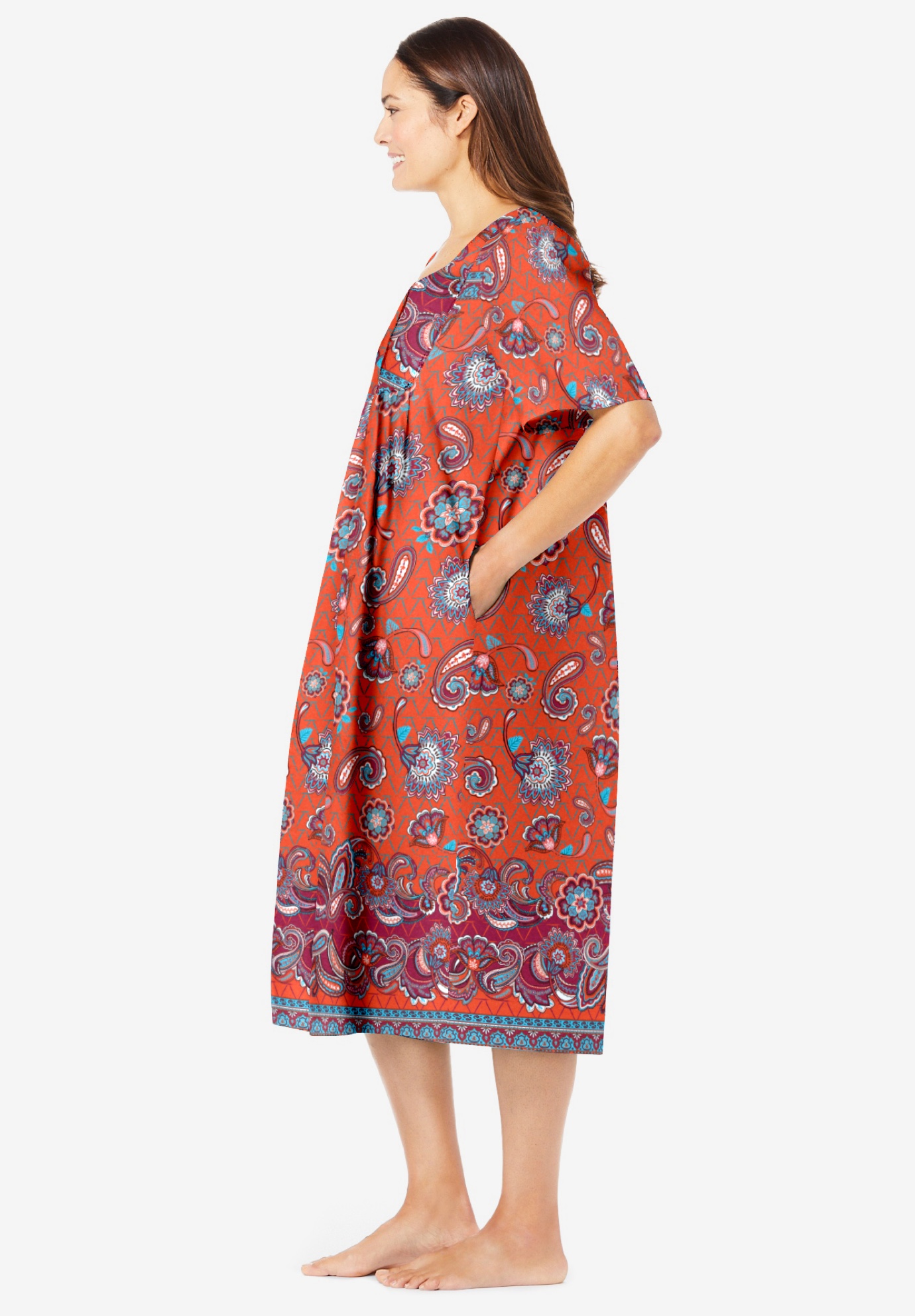 Only Necessities Plus Size Mixed Print Short Lounger - Picture 29 of 45