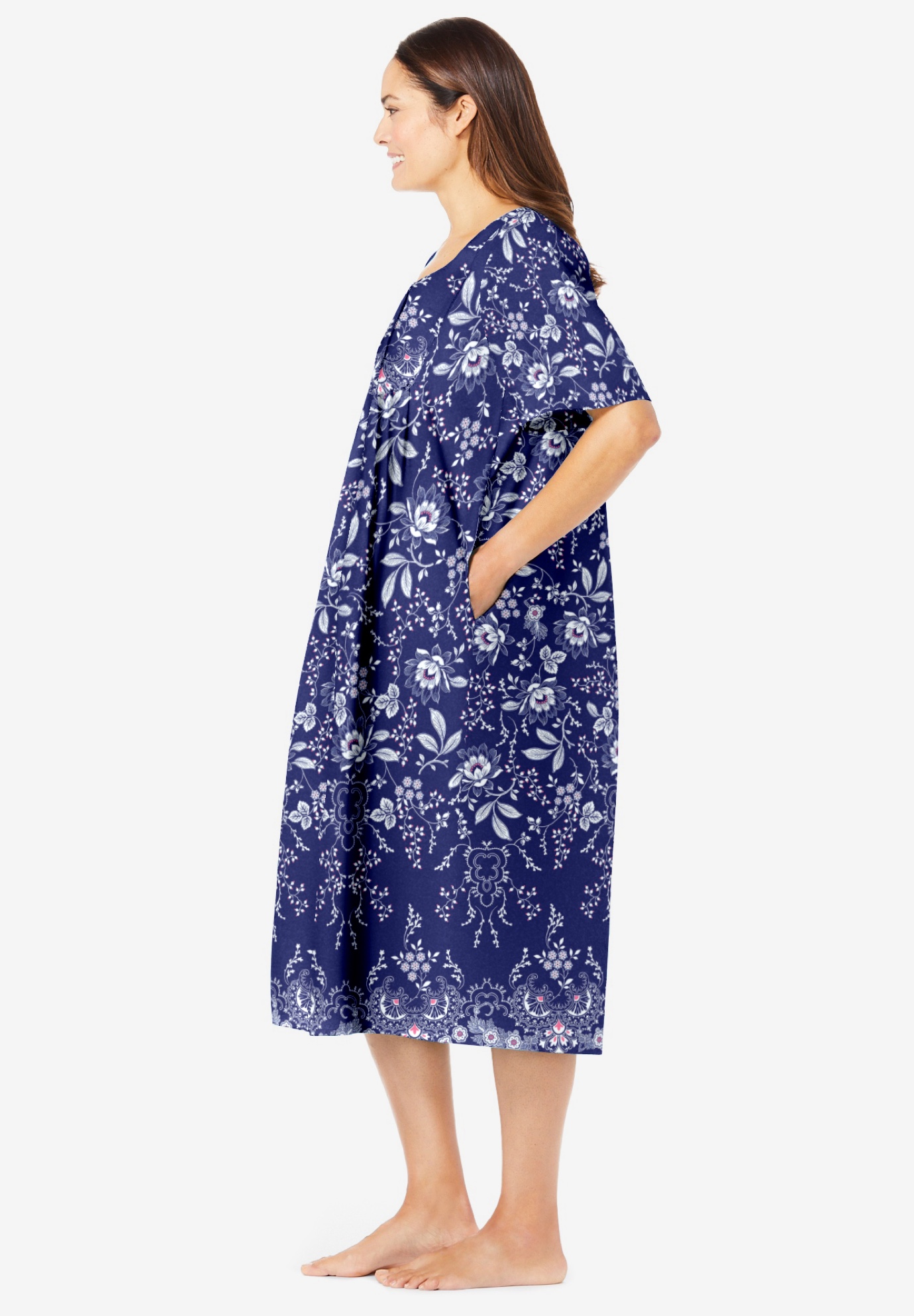 Only Necessities Plus Size Mixed Print Short Lounger - Picture 32 of 45