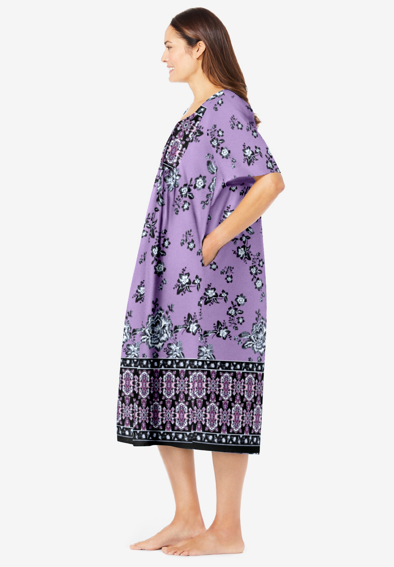 Only Necessities Plus Size Mixed Print Short Lounger - Picture 37 of 45