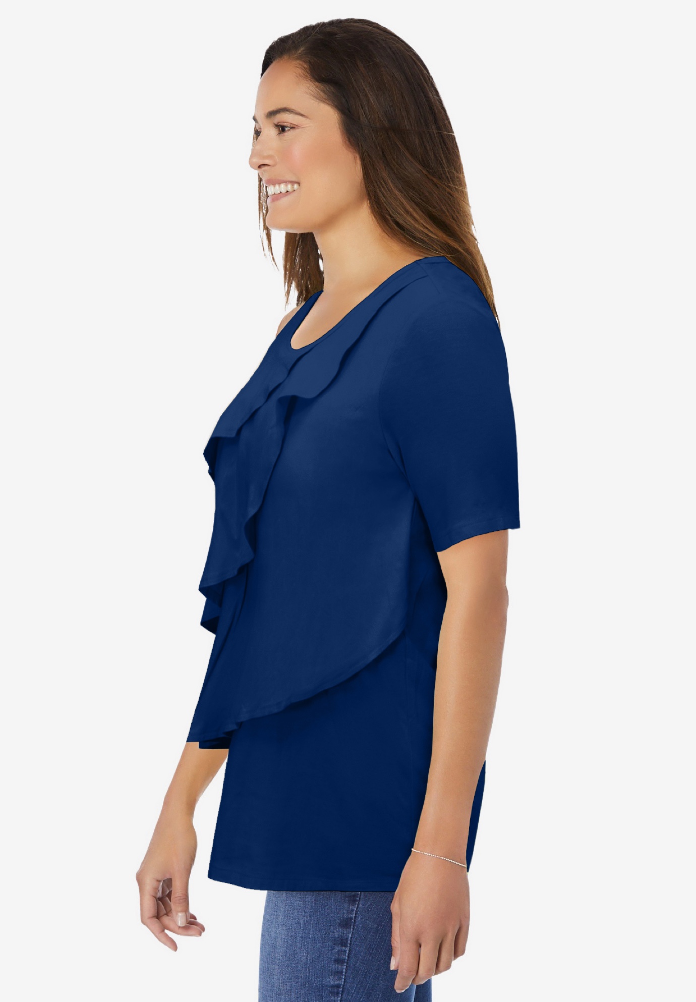 Woman Within Plus Size Ruffle Tee - Picture 17 of 23