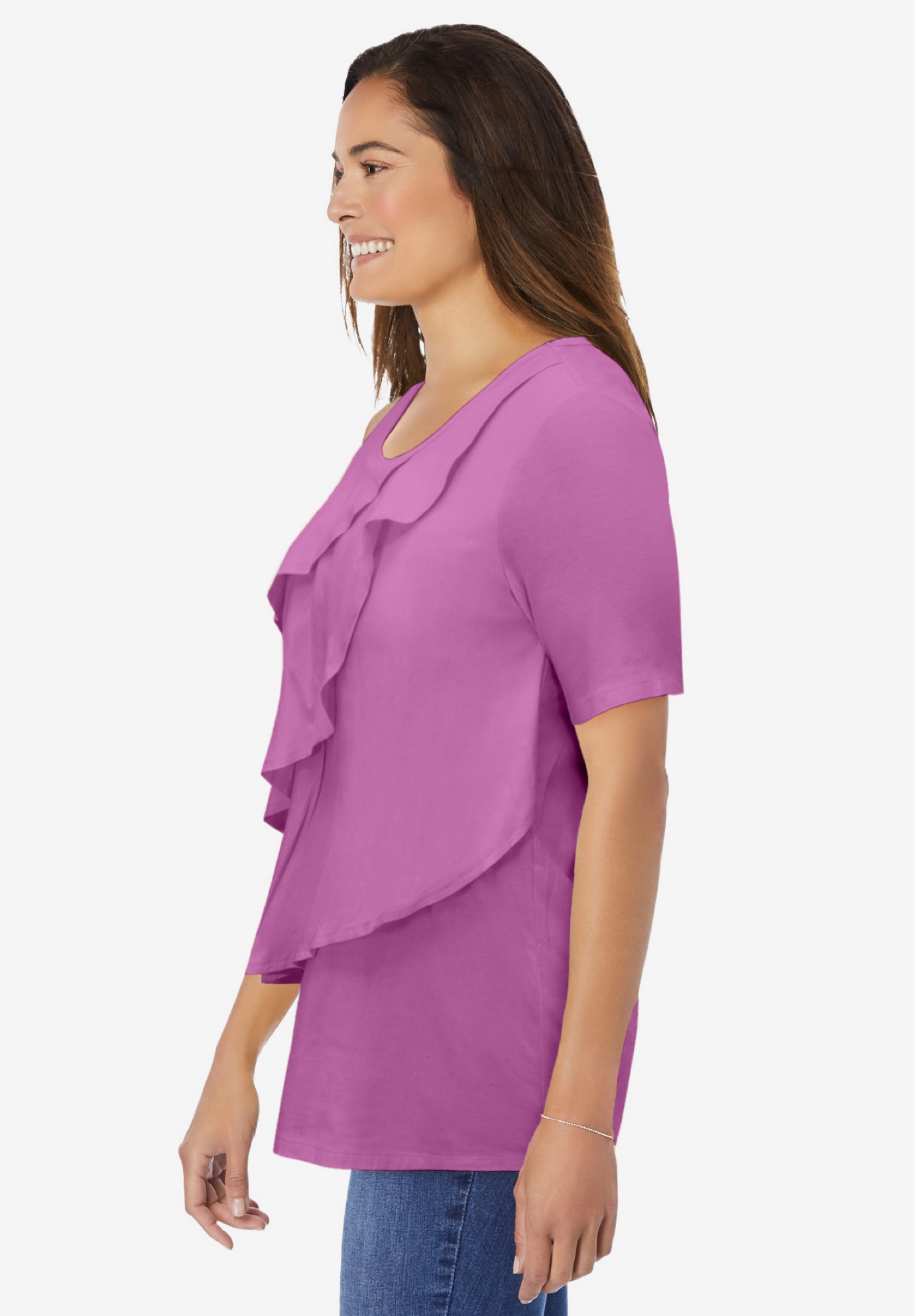 Woman Within Plus Size Ruffle Tee - Picture 20 of 23