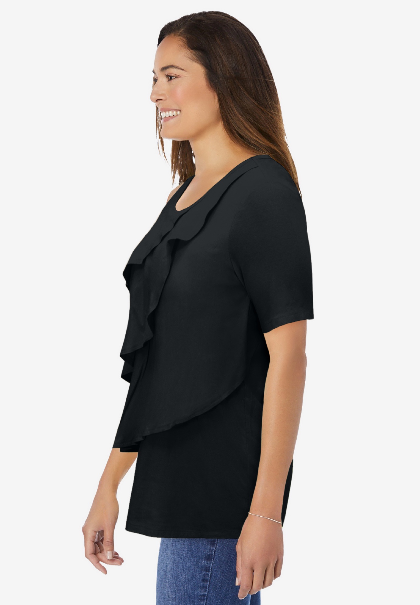 Woman Within Plus Size Ruffle Tee - Picture 11 of 23