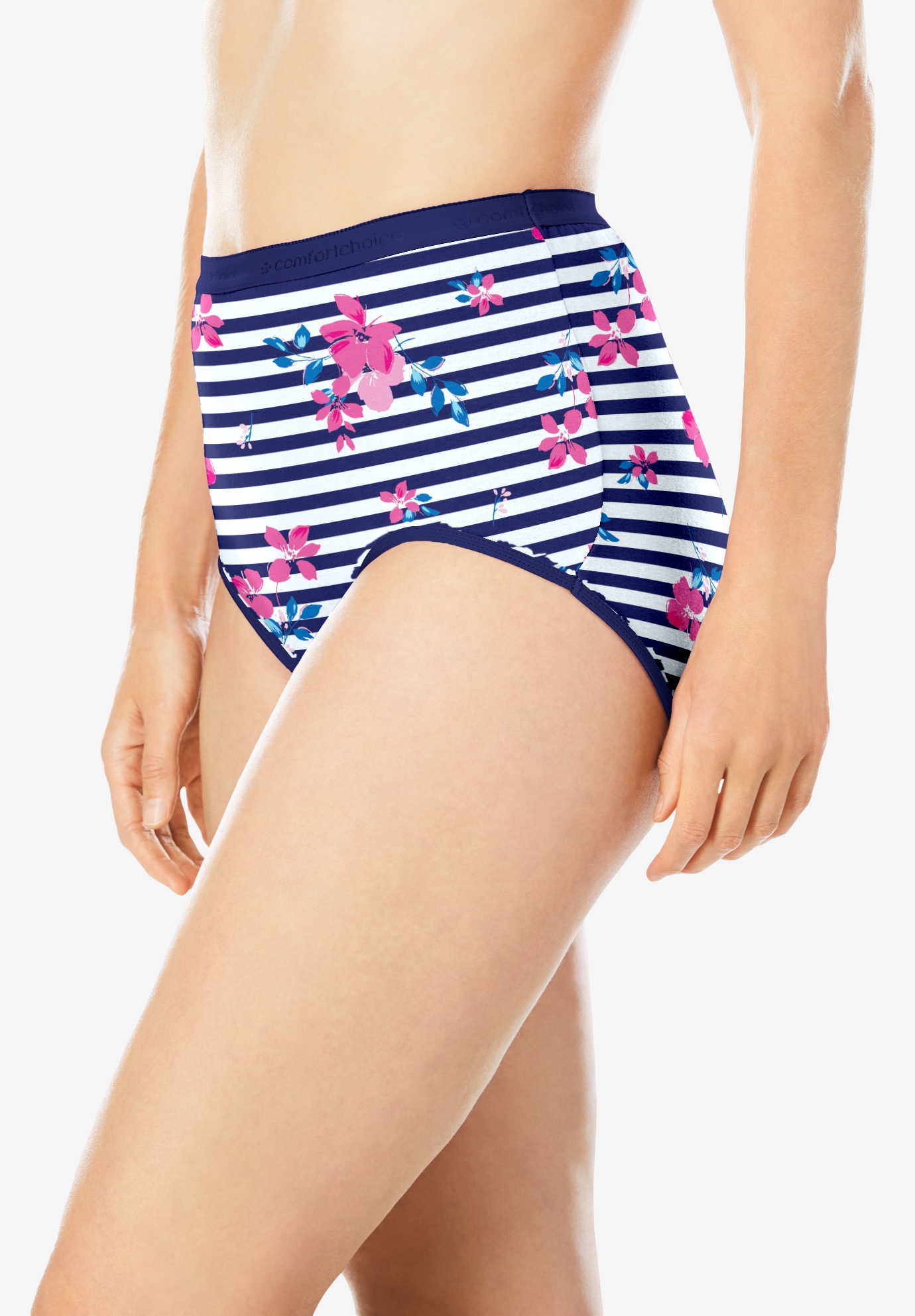 Comfort Choice Plus Size Full Coverage Stretch Cotton Brief 5-Pack - Picture 26 of 45