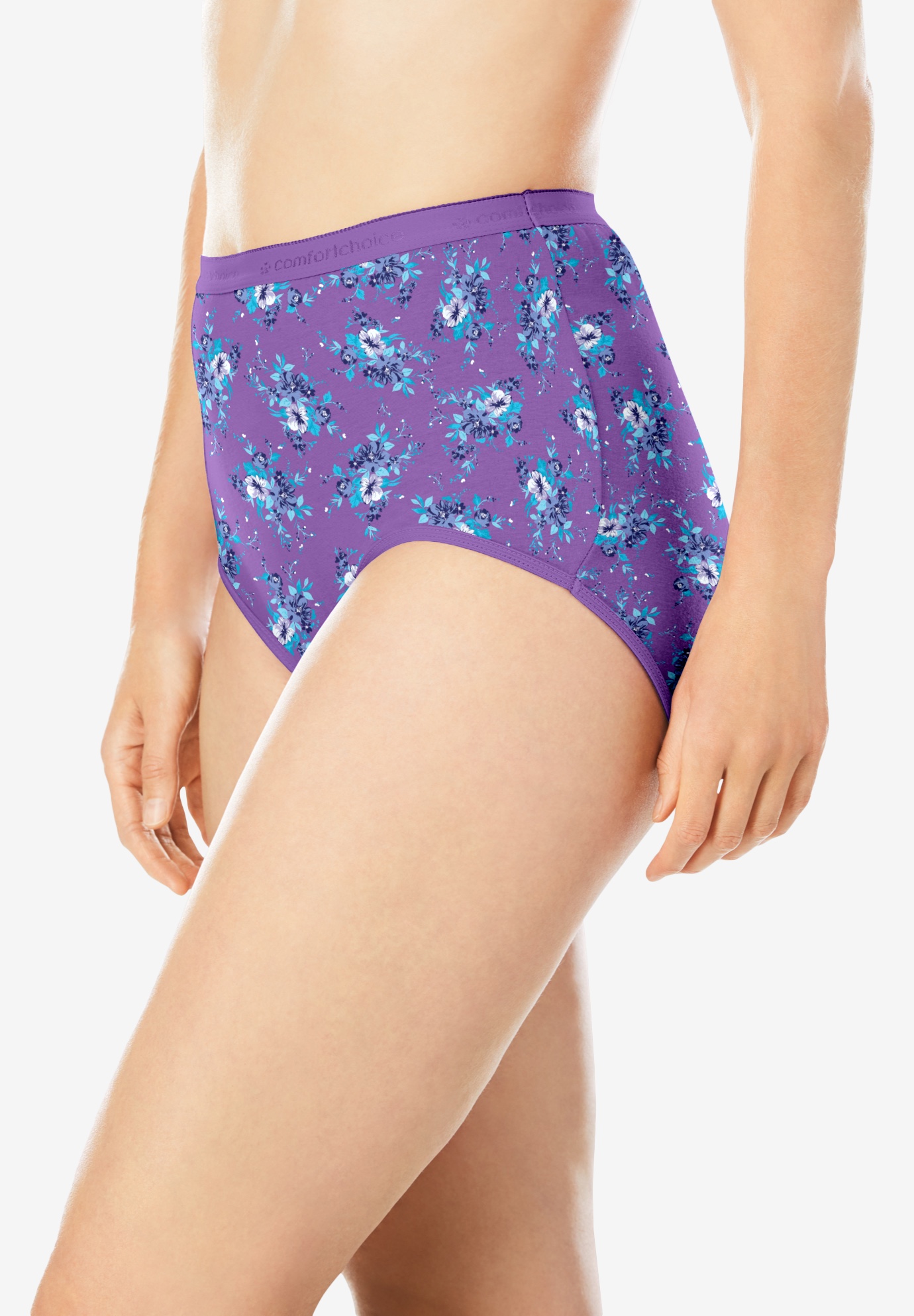 Comfort Choice Plus Size Full Coverage Stretch Cotton Brief 5-Pack - Picture 35 of 45