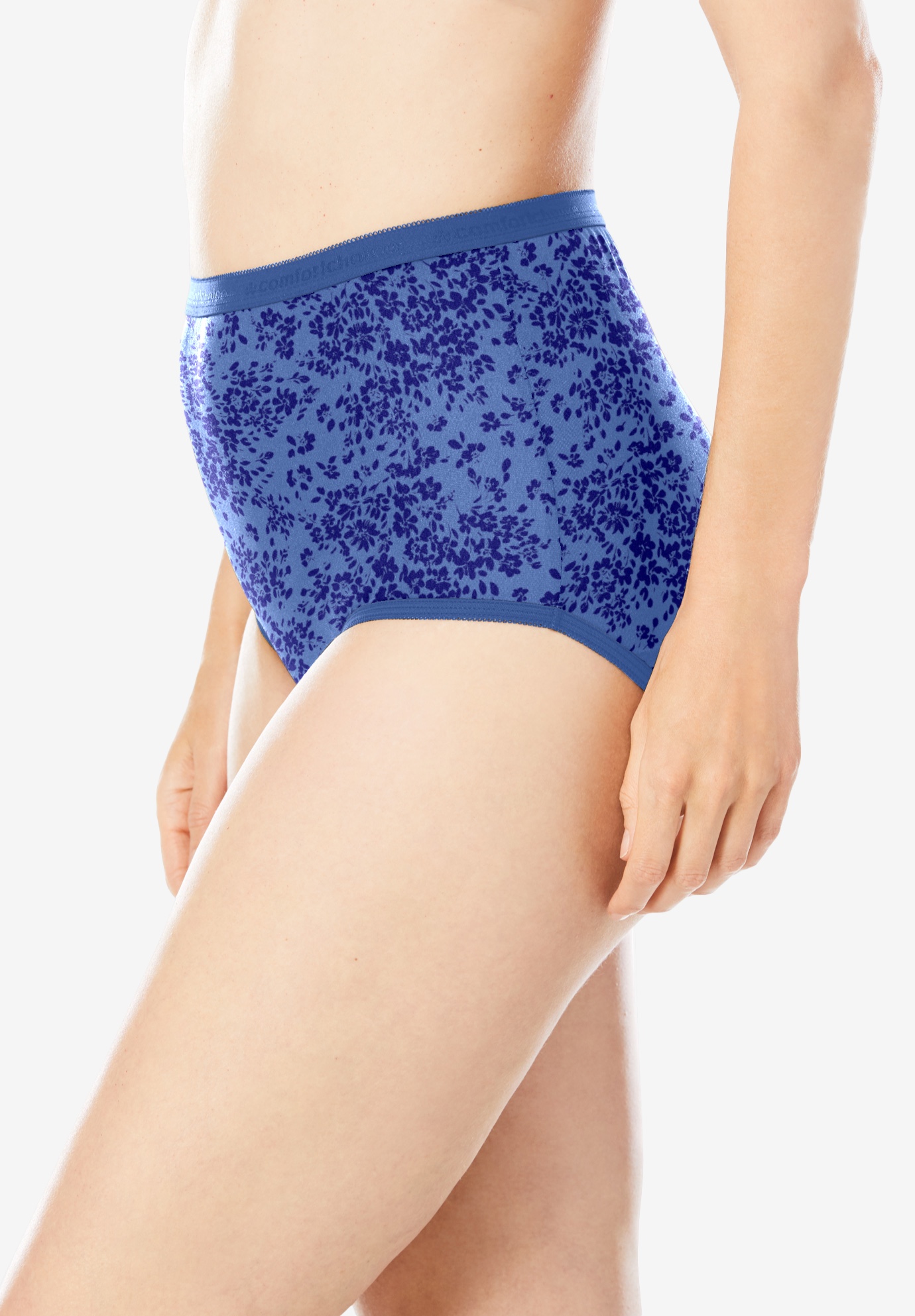 Comfort Choice Plus Size Full Coverage Nylon Brief 5-Pack - Picture 18 of 35