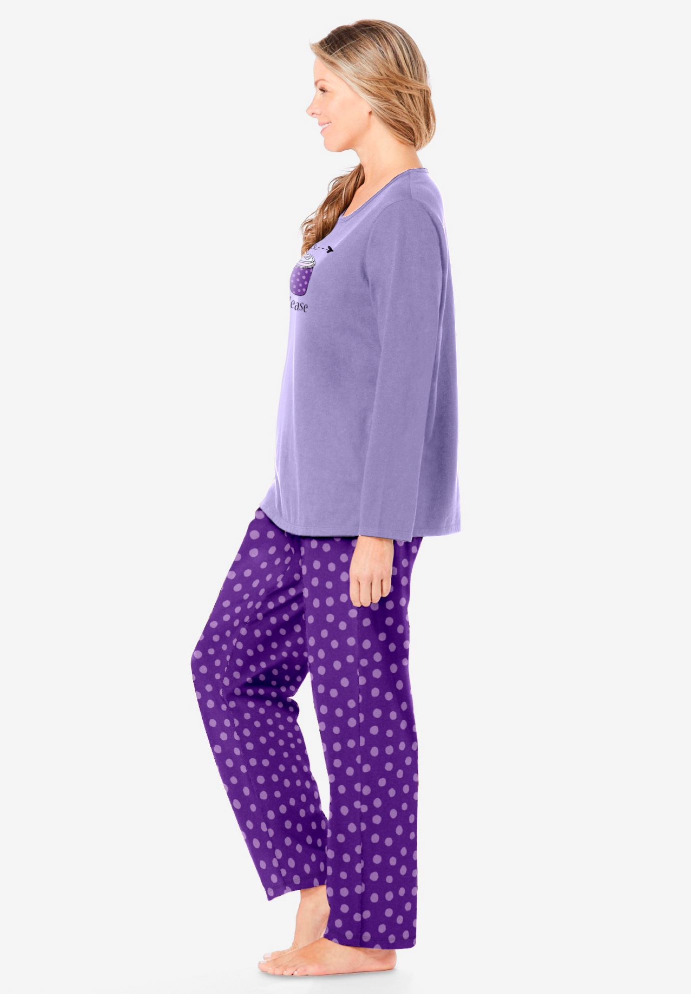 Dreams & Co. Plus Size Petite Long Sleeve Knit PJ Set - Picture 38 of 68