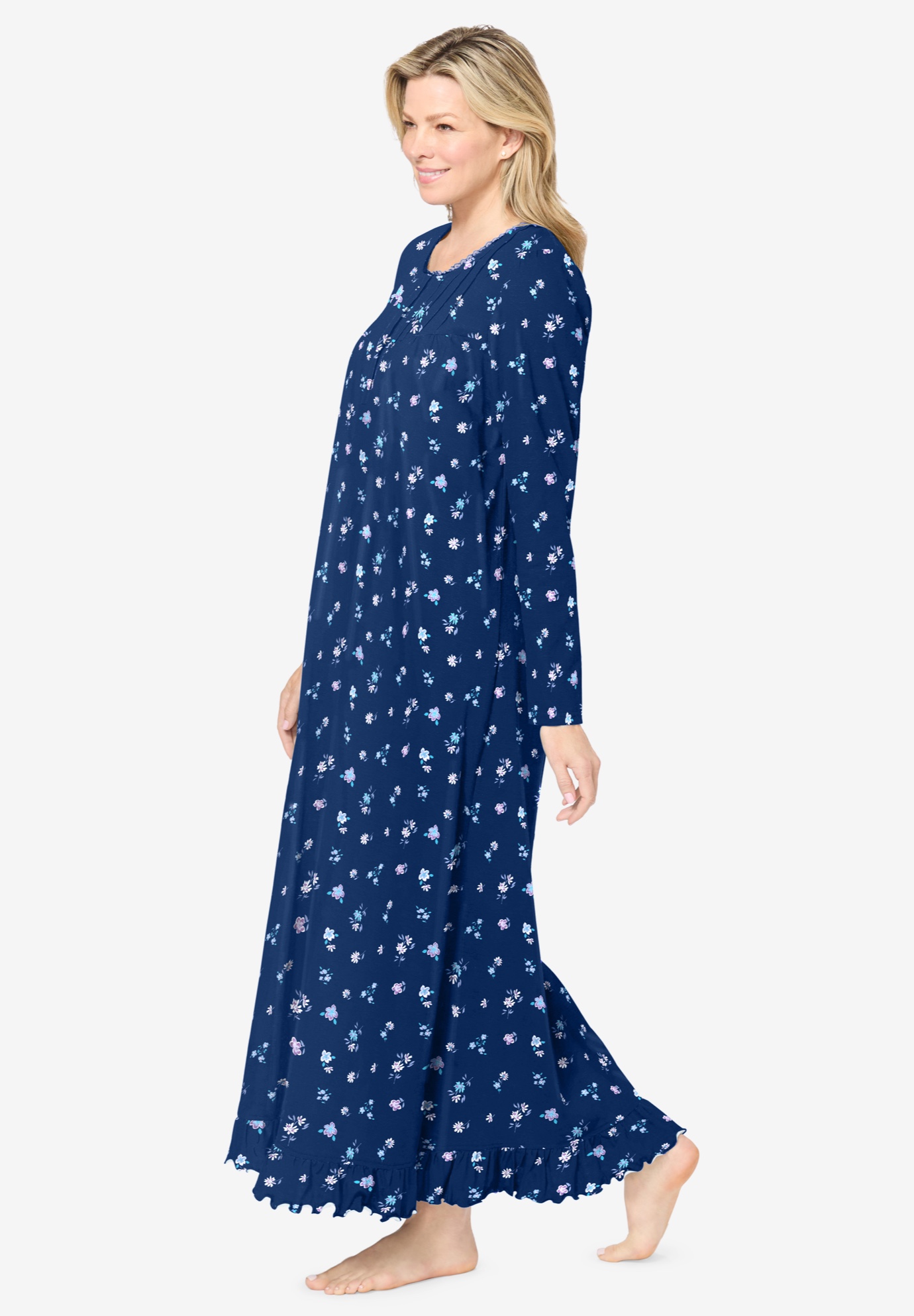 Dreams & Co. Plus Size Long-Sleeve Gown