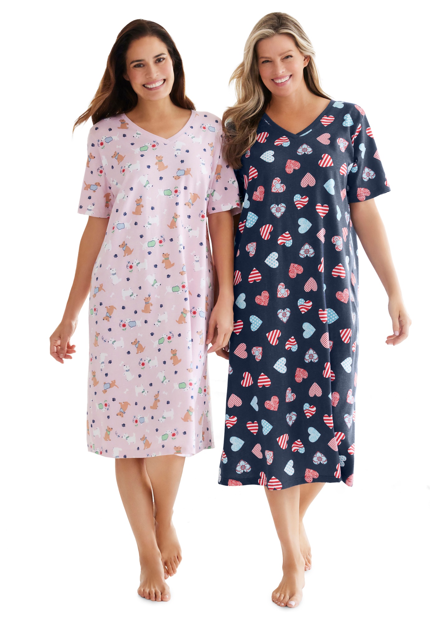 Dreams & Co. Plus Size Long Print Sleepshirt - Picture 35 of 147
