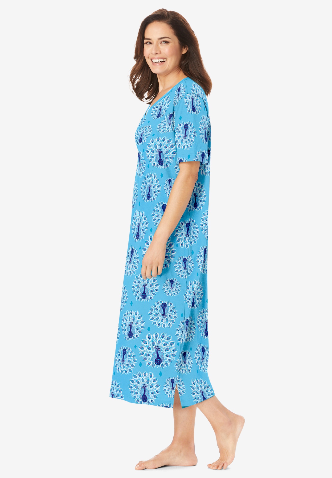 Dreams & Co. Plus Size Long Print Sleepshirt - Picture 48 of 147