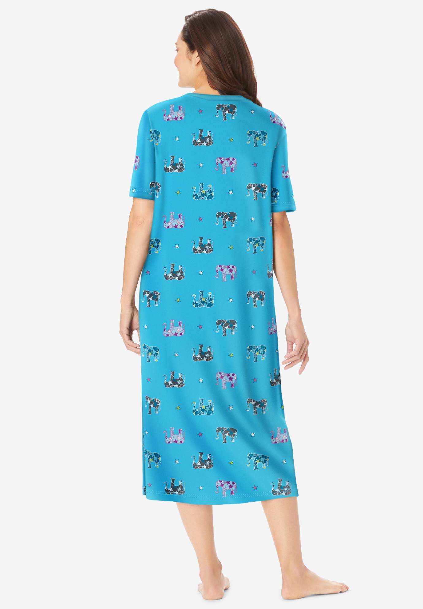 Dreams & Co. Plus Size Long Print Sleepshirt - Picture 17 of 147