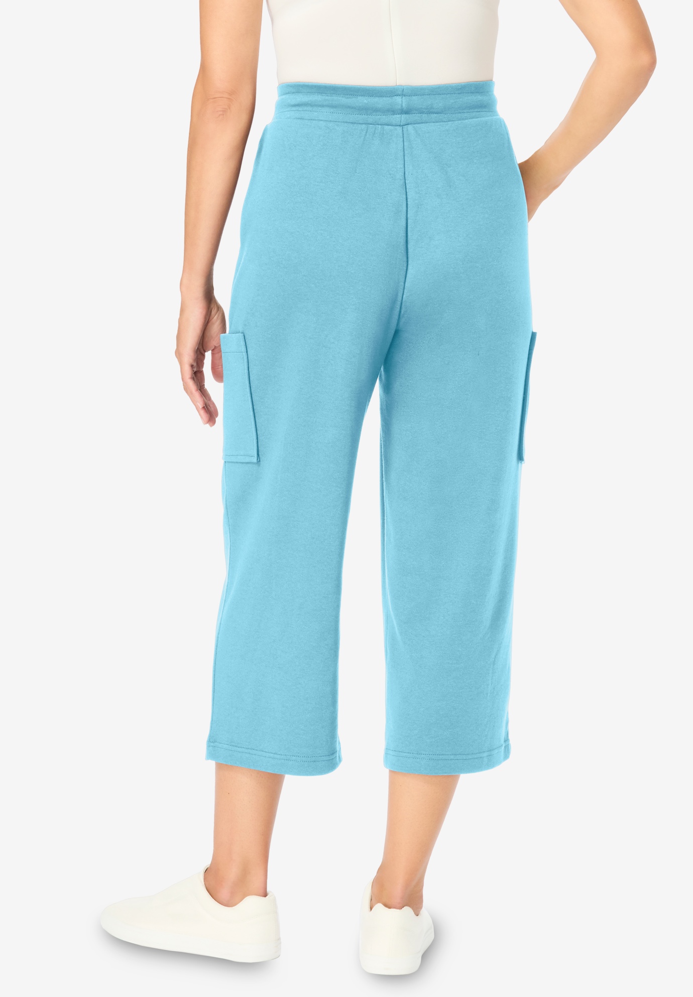 Woman Within Plus Size Petite Knit Cargo Capri - Picture 25 of 31