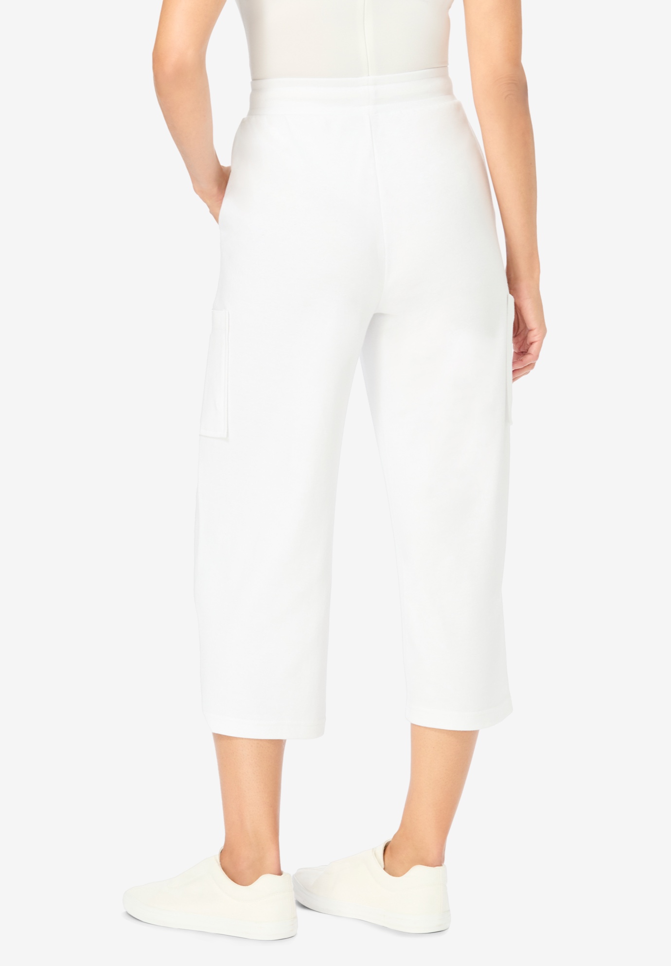 Woman Within Plus Size Petite Knit Cargo Capri - Picture 30 of 31