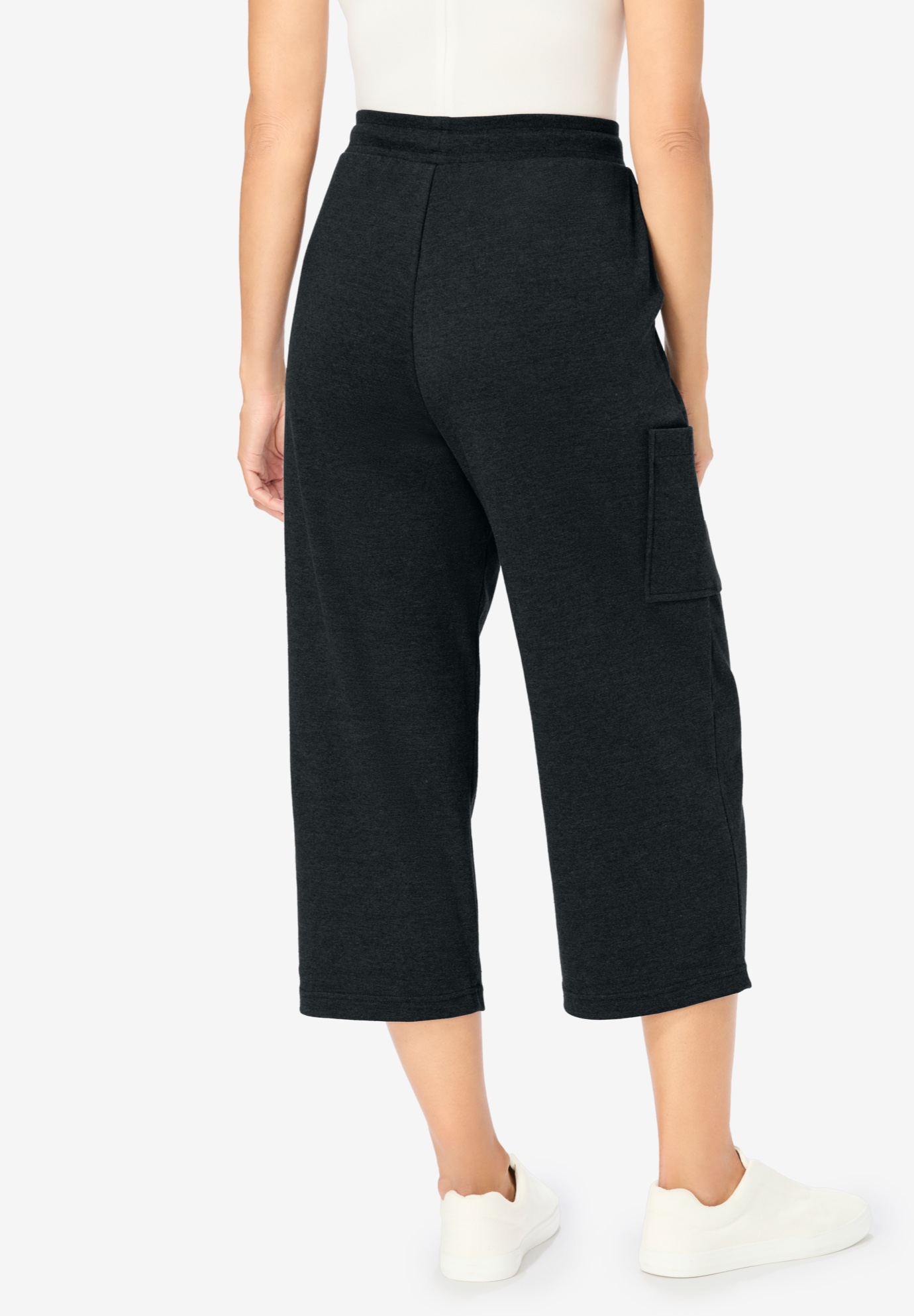 Woman Within Plus Size Petite Knit Cargo Capri - Picture 11 of 31