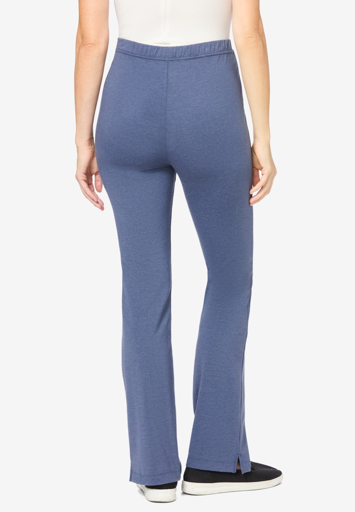 Woman Within Plus Size Stretch-Cotton Knit Pull-On Bootcut Leggings - Picture 34 of 58