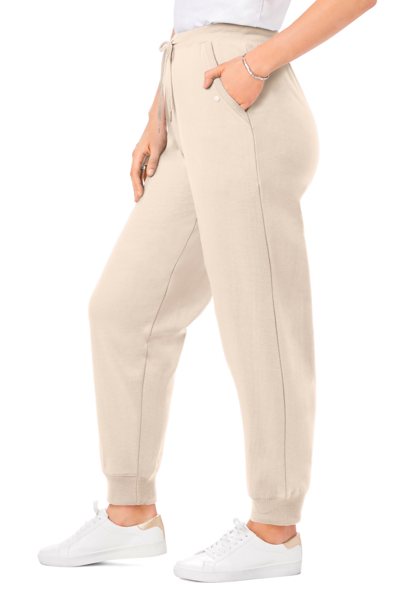 Woman Within Plus Size Petite Better-Fleece Pull-On Jogger Sweatpants - Picture 39 of 46
