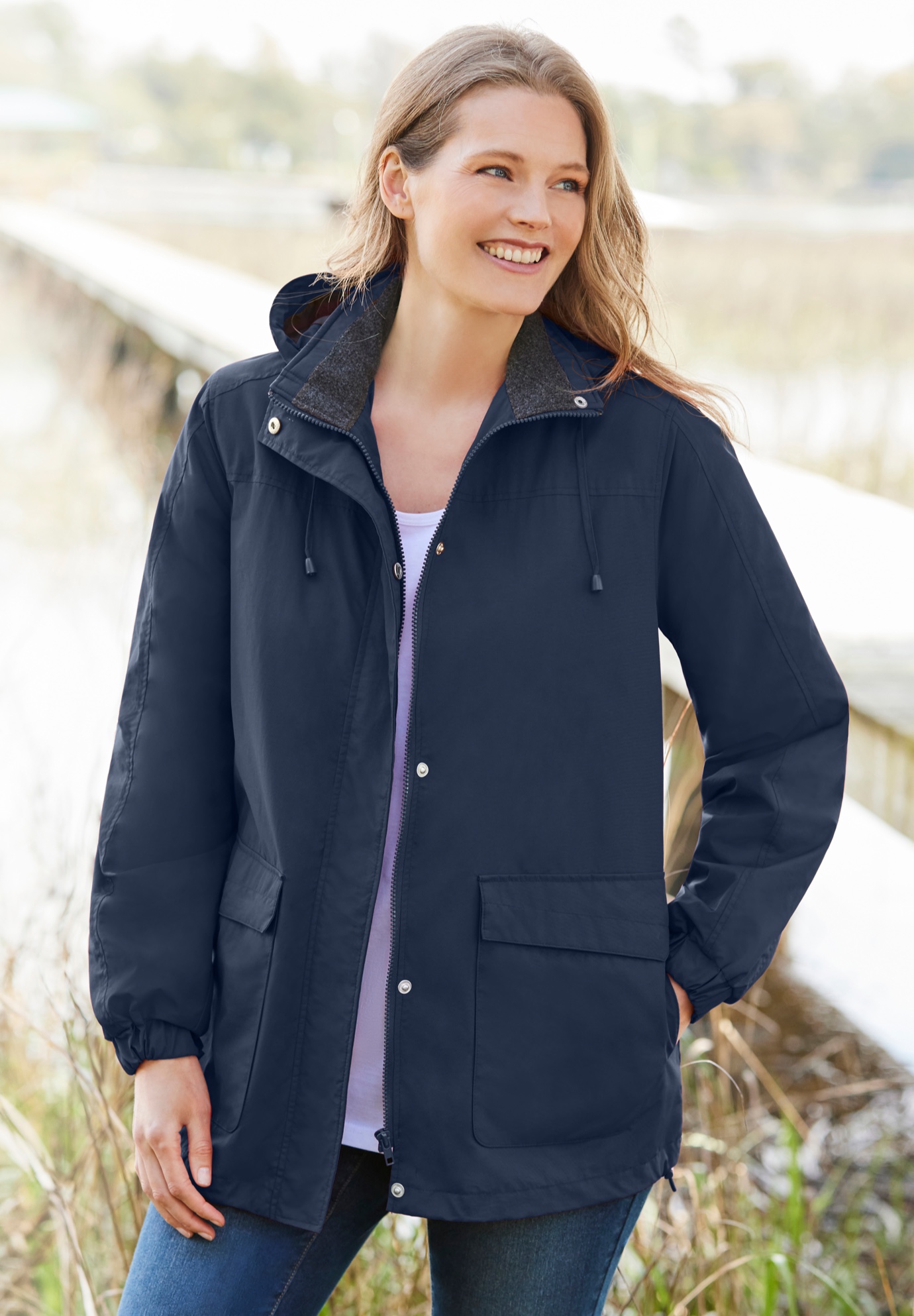 Woman Within Women's Plus Size FleeceLined Taslon Jacket eBay