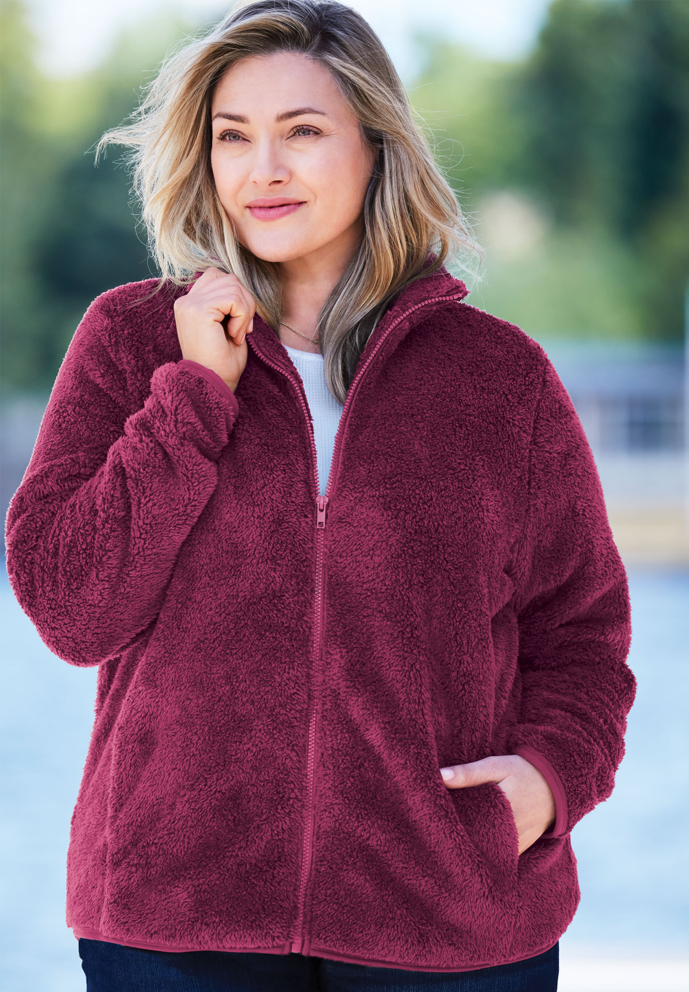 Plus Size Fluffy Fleece Jacket | eBay