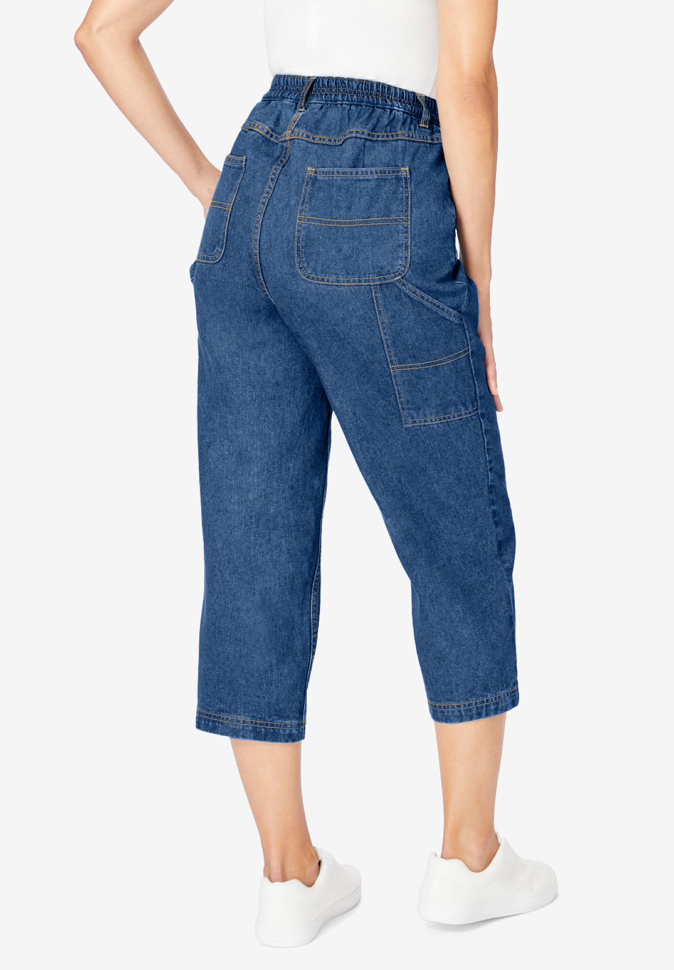 Woman Within Plus Size Carpenter Denim Capri - Picture 9 of 18