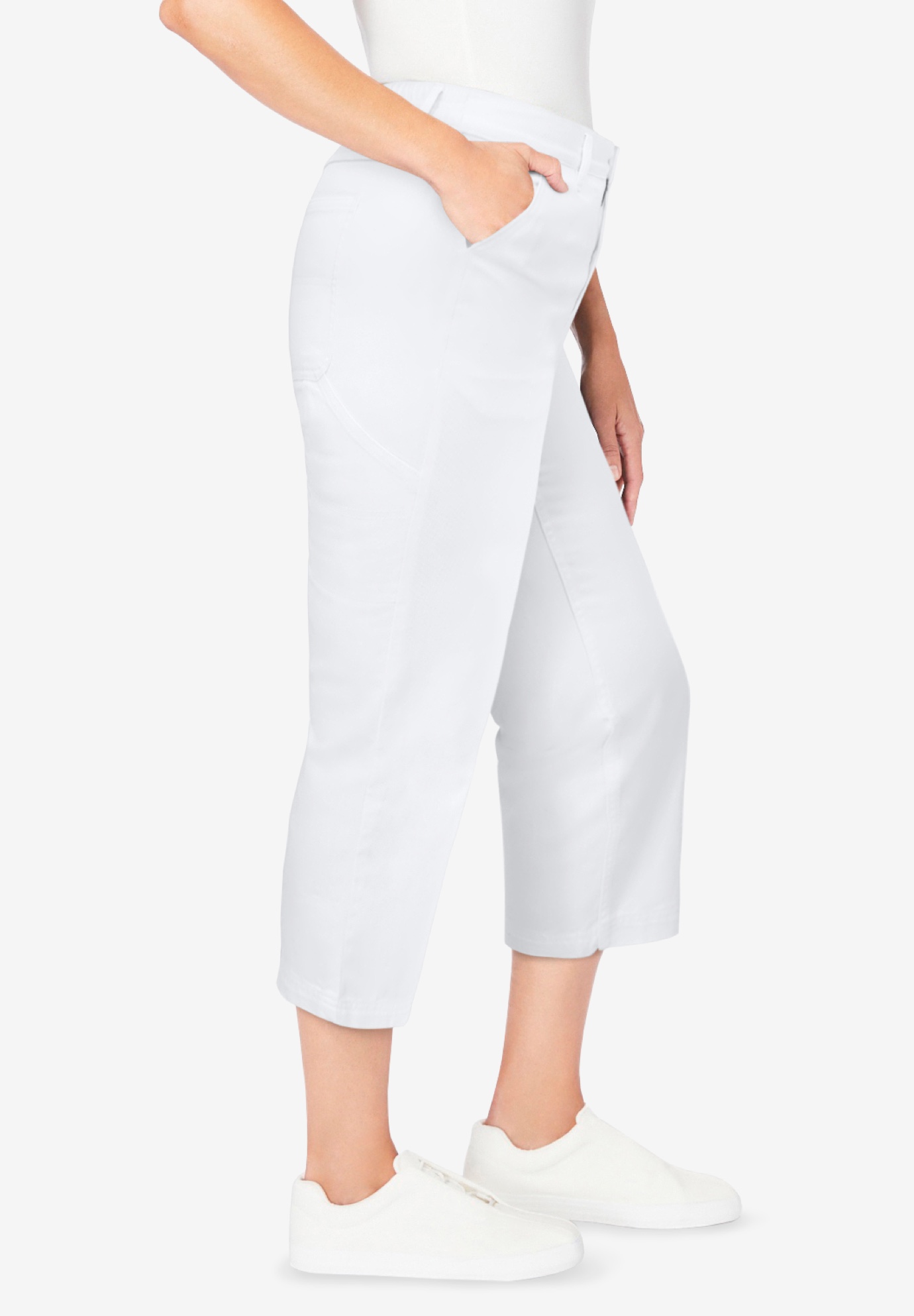 Woman Within Plus Size Carpenter Denim Capri - Picture 18 of 18