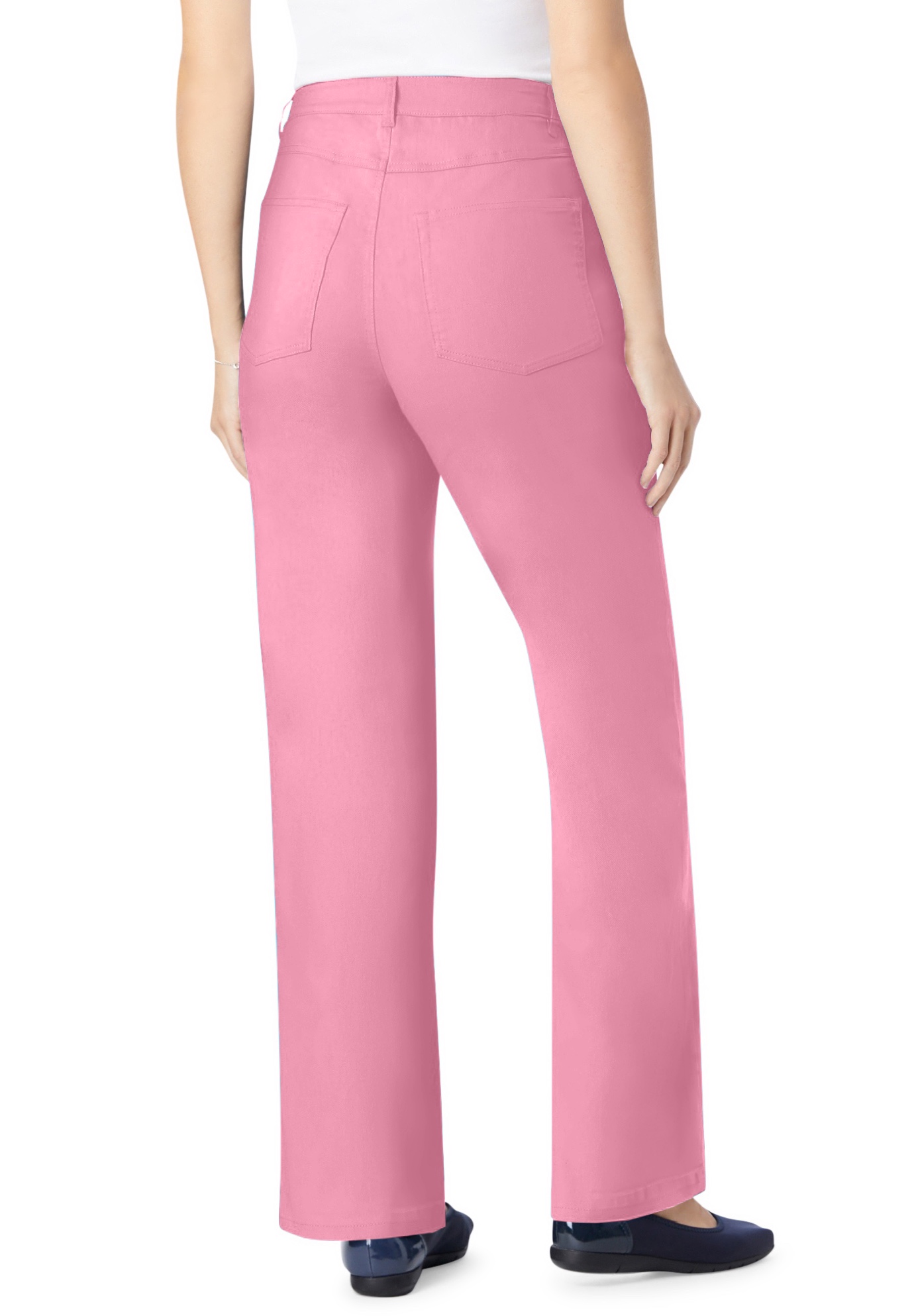 Woman Within Plus Size Stretch Denim Wide-Leg Five-Pocket Jeans - Picture 22 of 65