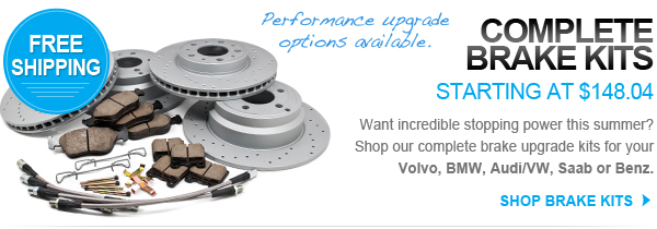 Complete brake kits starting at $148.04 with free shipping