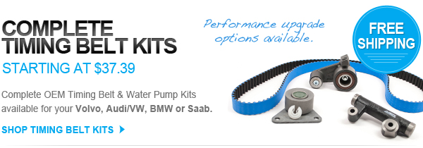 Timing belt kits starting at $37.39 with free shipping