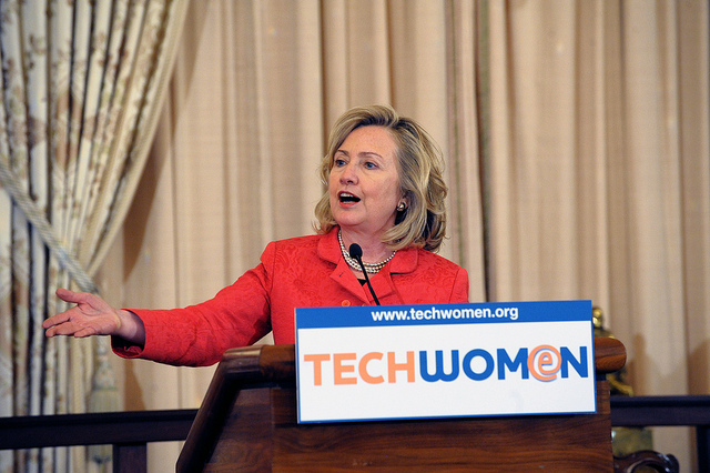 U.S. Secretary of State Hillary Rodham Clinton delivers remarks at a closing luncheon for the TechWomen Initiative, at the U.S. Department of State in Washington, D.C., on July 6, 2011. 2011_07_5910068304_f5a71f8ba2_z