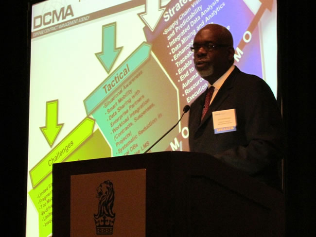 Defense Contract Management Agency CIO Jacob Haynes speaks at this morning's Deltek INPUT Marketview Conference. 2011_06_deltek