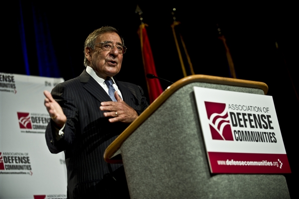 Defense Secretary Leon E. Panetta addresses audience members during the Association of Defense Communities' annual conference in Monterey, Calif., Aug. 6, 2012. DOD photo by U.S. Navy Petty Officer 1st Class Chad J. McNeeley 2012_08_panetta
