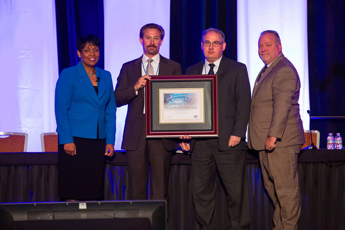 Debora A. Plunkett, Information Assurance Director, National Security Agency; Harley Parkes, NSA; Tim Kruger, US CyberComm; John Dollen, NSA. (PRNewsFoto/SANS Institute) 2012_11_nsa