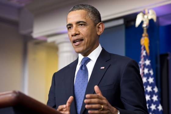 President Barack Obama delivers a statement to the press in the James S. Brady Press Briefing Room of the White House. (Photo: White House/Chuck Kennedy) 2013_01_barackobama