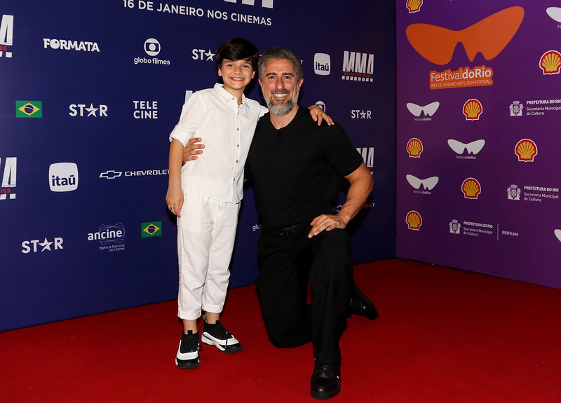 Guilherme Tavares e Marcos Mion na sessão de MMA - Meu Melhor Amigo no Festival do Rio 2024 — Foto: Cláudio Andrade