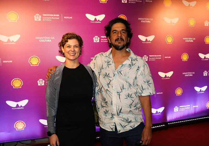 Roberta S. Saboya e João Amorim, diretor de Thiago & Ísis e os Biomas do Brasil, na sessão do longa-metragem no Estação NET Gávea, durante o 26º Festival do Rio (2024) — Foto: Cláudio Andrade/Festival do Rio