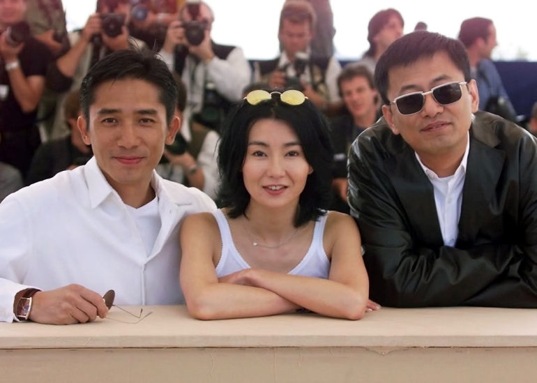 Tony Leung, Maggie Cheung e Wong Kar-Wai no 53º Festival de Cannes (2000)