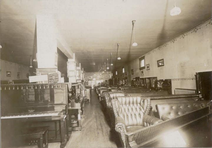 Inside view of the first Orrville store in the I.O.O.F. building (Now City Hall).