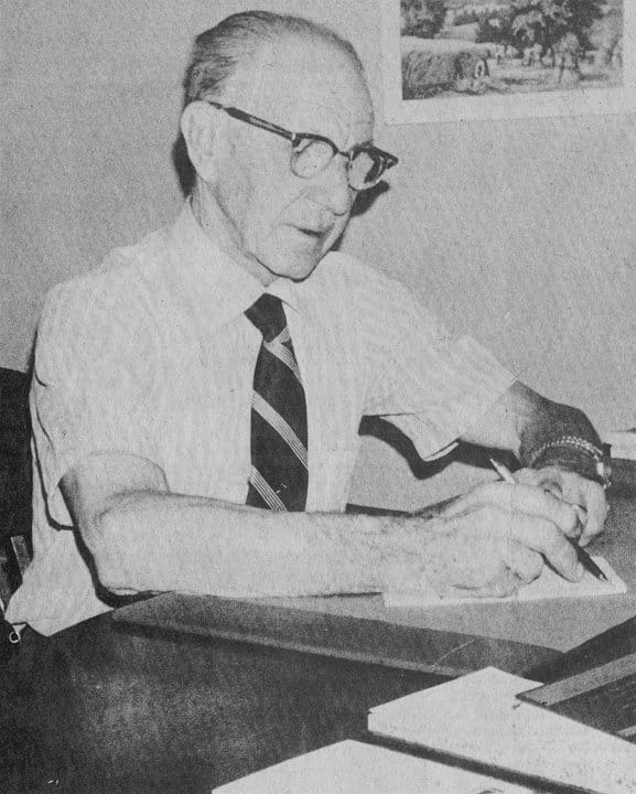 Perry Auble at work in his later years.