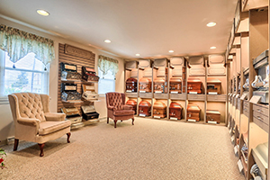 Beck Funeral Home casket selection room