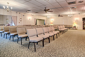 Beck Funeral Home chapel seating 1