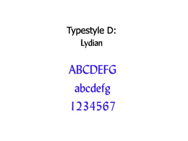 Typestyle D - Lydian