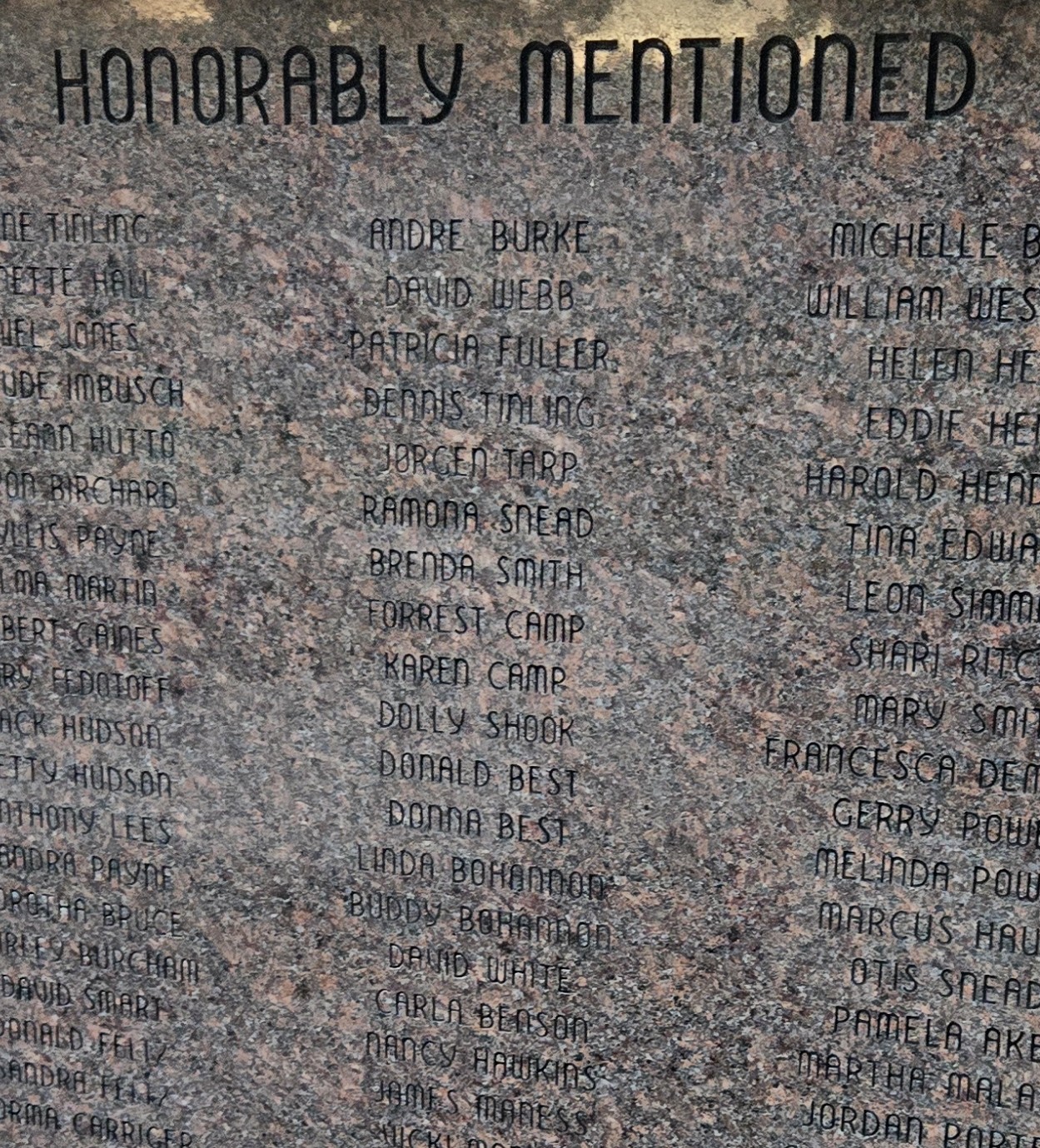 Honorably Mentioned Granite Wall