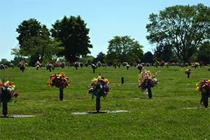 Memorial flowers at Riverview Memorial Gardens