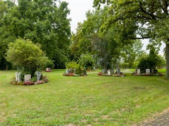 A serene cemetery with tree-lined graves, symbolizing peace and remembrance, in Middletown, NJ.