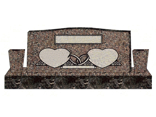 Two hearts gravestone