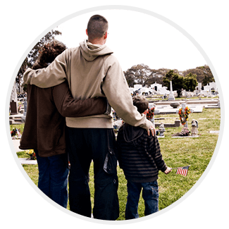 Family Standing on a Grave