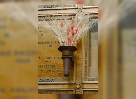 Columbaria Flowers at Mountain View Cemetery